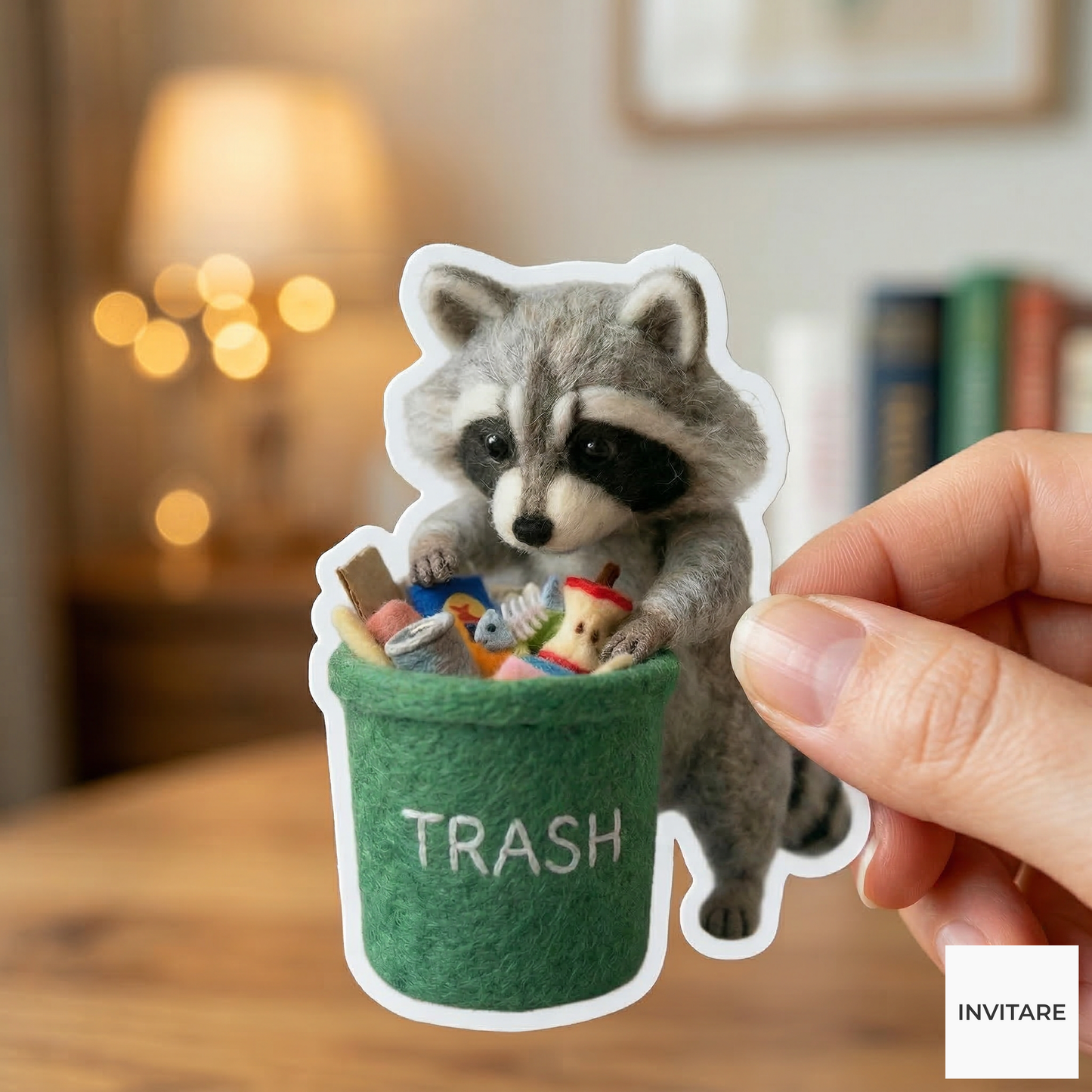 Adorable Needle Felted Cat Sticker | Unique Felt Art Decor | Gift for family