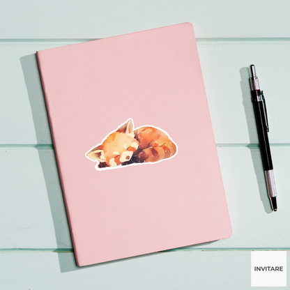 Adorable Watercolour Red Panda Vinyl Sticker | Animal Lover Gift