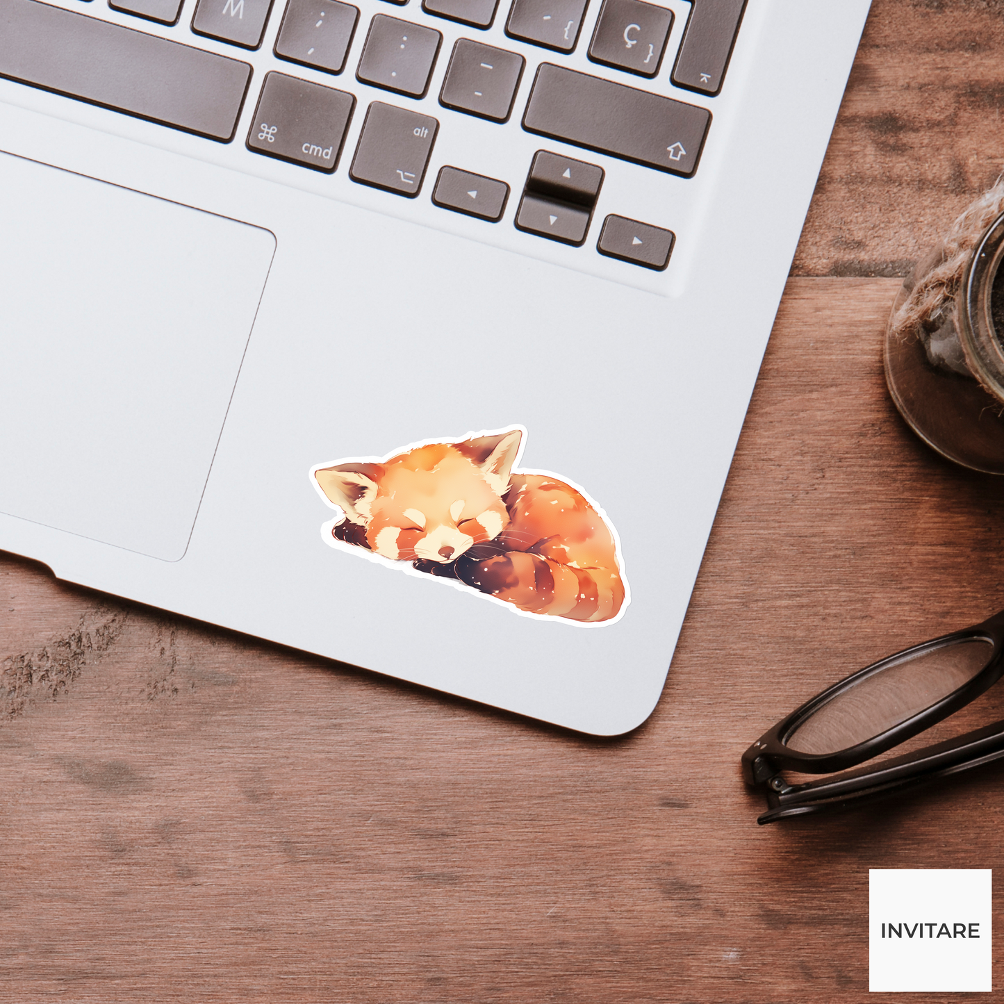 Adorable Watercolour Red Panda Vinyl Sticker | Animal Lover Gift