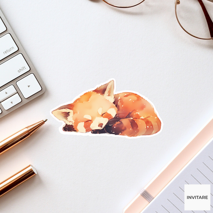Adorable Watercolour Red Panda Vinyl Sticker | Animal Lover Gift