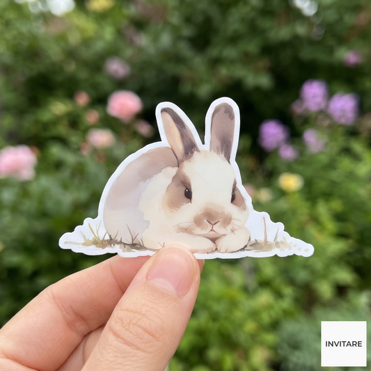 Watercolour Rabbit Sticker | Designed for Journals & Scrapbooking