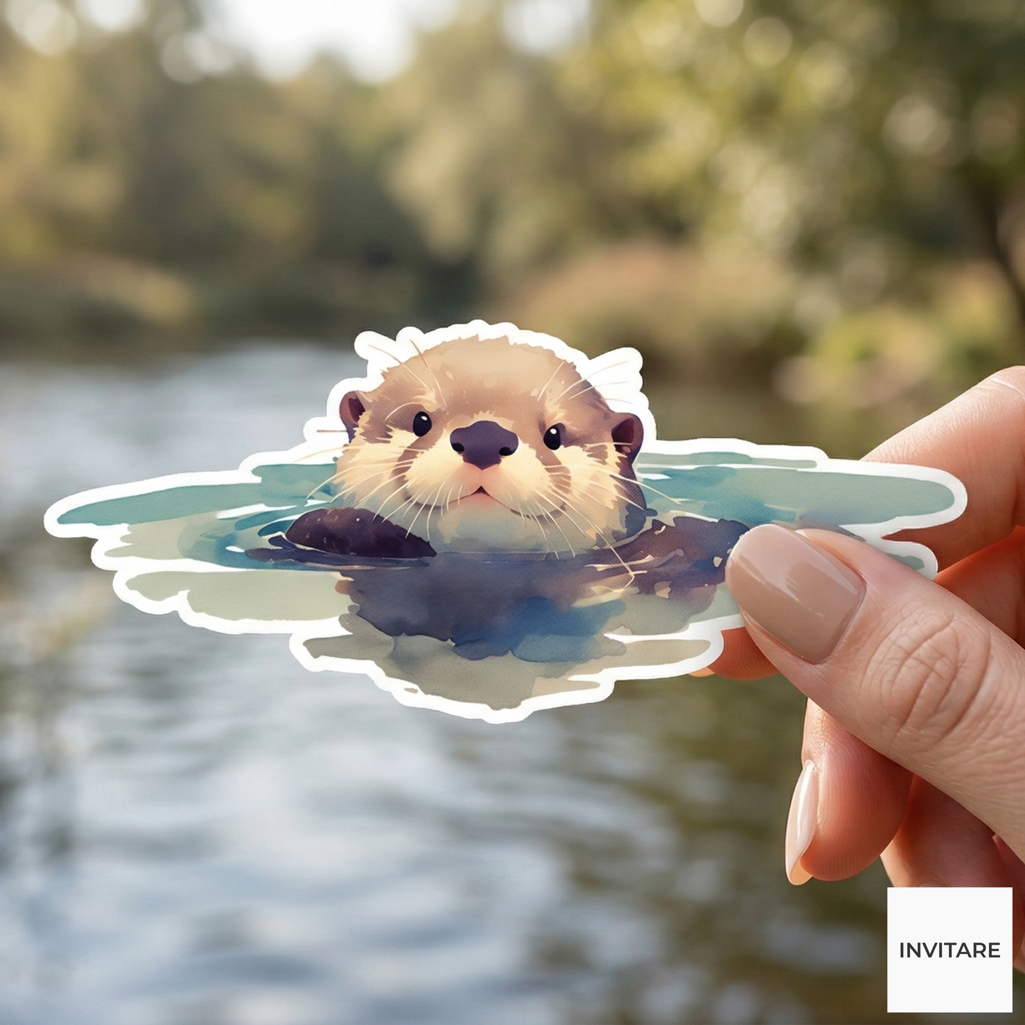Adorable Watercolour Otter Sticker | Designed for Nature Lovers with Heart