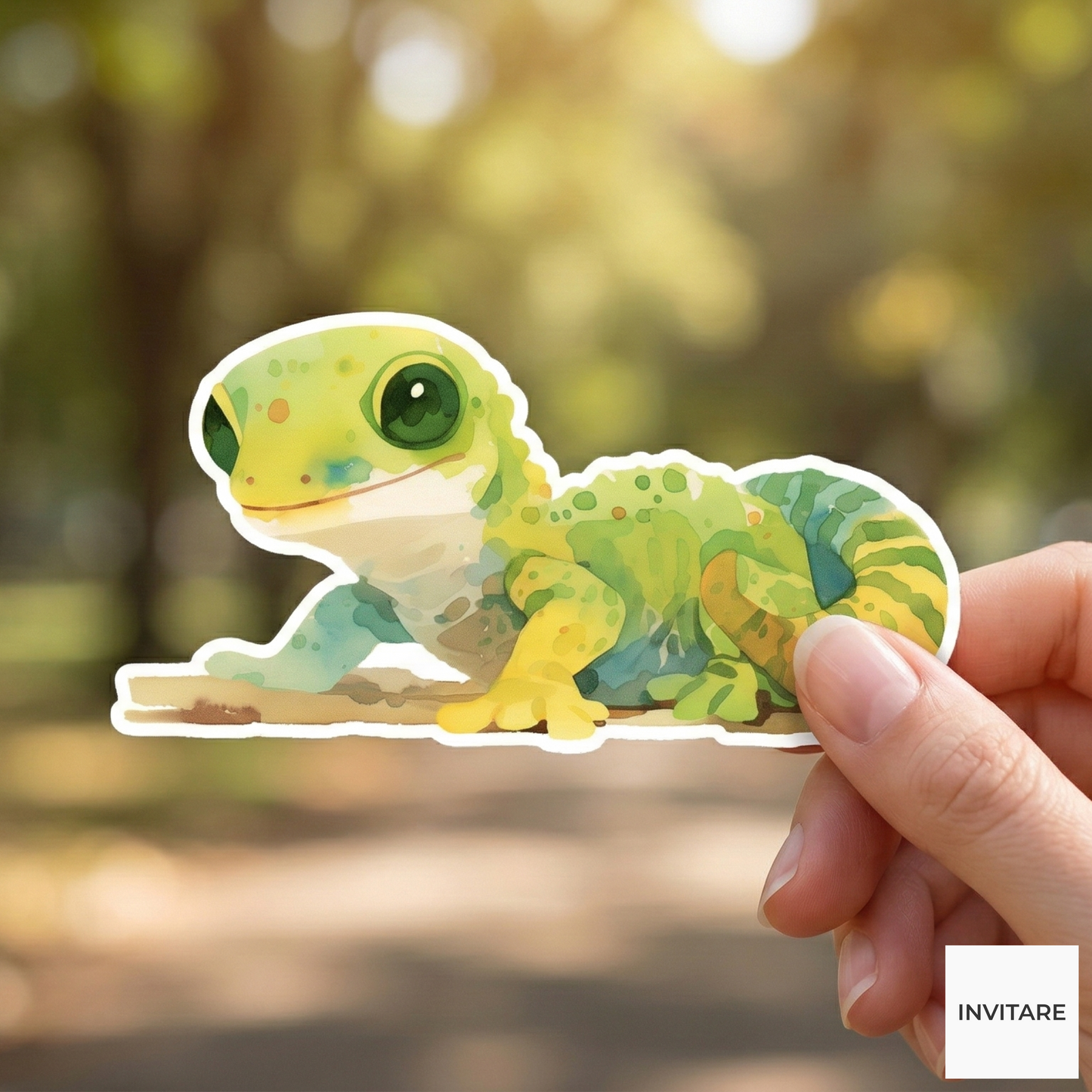 Vibrant Watercolour Gecko Sticker | Designed for Nature Lovers