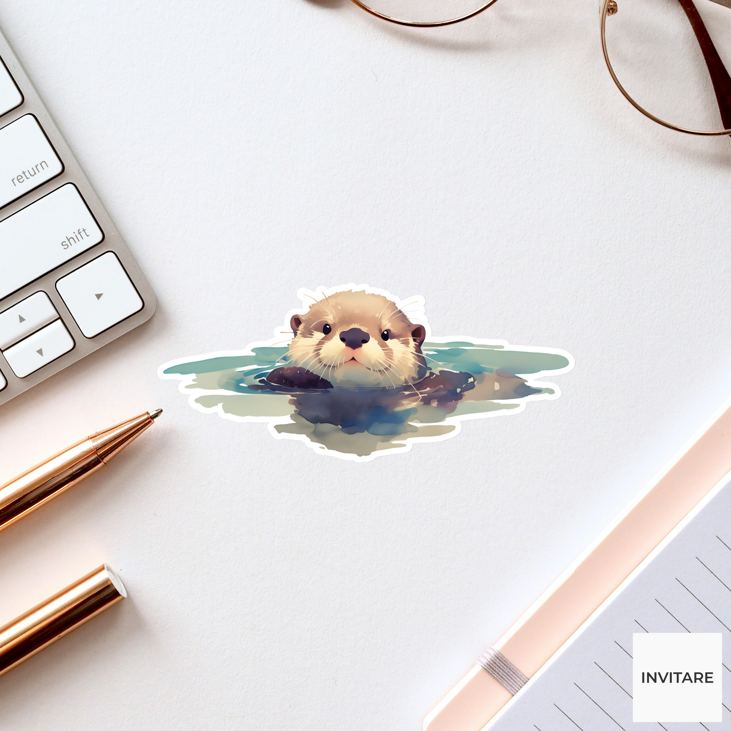Adorable Watercolour Otter Sticker | Designed for Nature Lovers with Heart