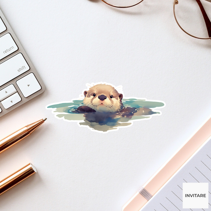 Adorable Watercolour Otter Sticker | Designed for Nature Lovers with Heart
