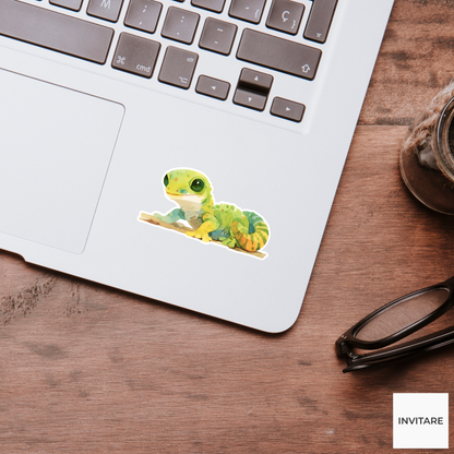 Vibrant Watercolour Gecko Sticker | Designed for Nature Lovers