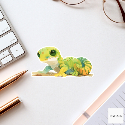 Vibrant Watercolour Gecko Sticker | Designed for Nature Lovers