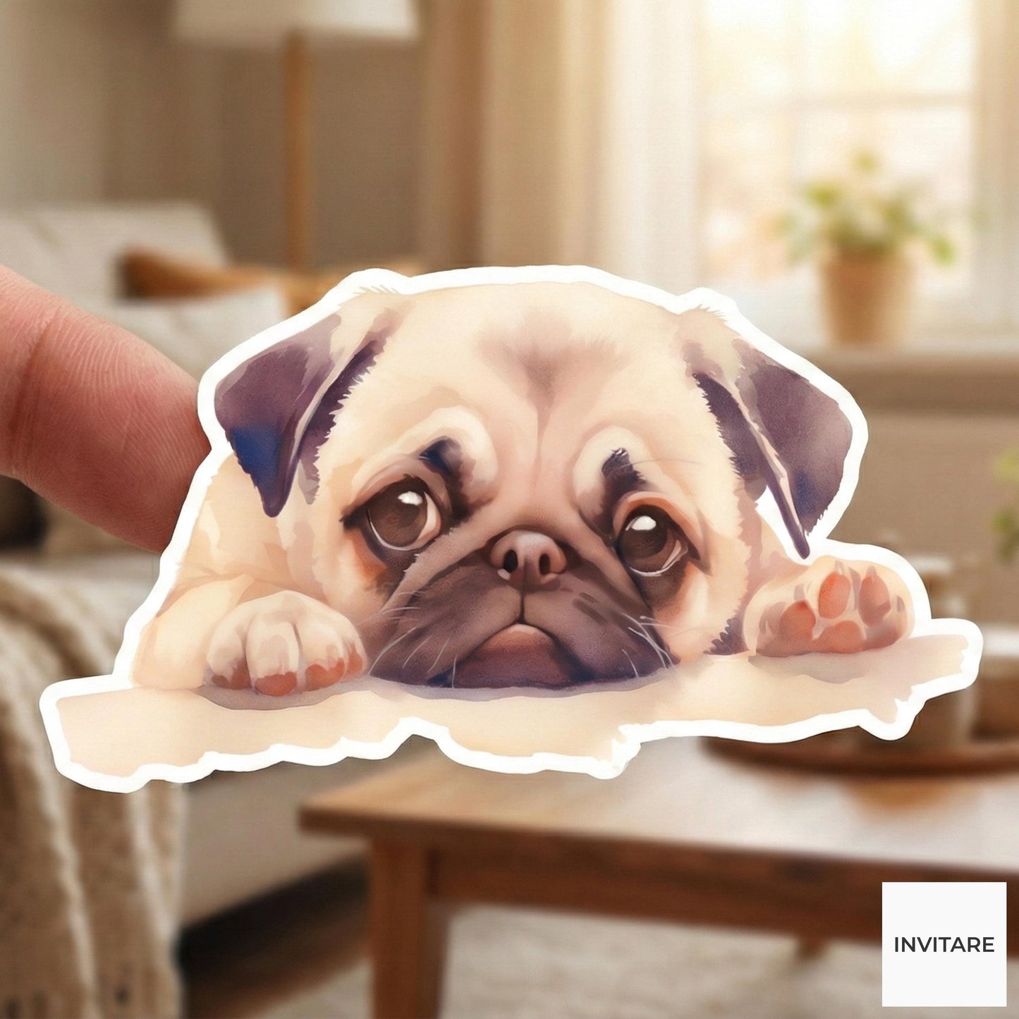 Pug Vinyl Sticker | Dog Lover Puppy Decor