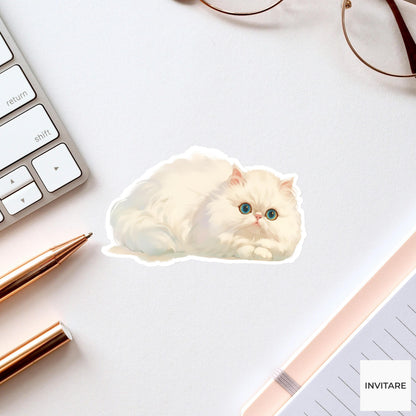 Watercolour Persian Cat Sticker | Charming Cat Lover Gift