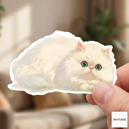 Watercolour Persian Cat Sticker | Charming Cat Lover Gift