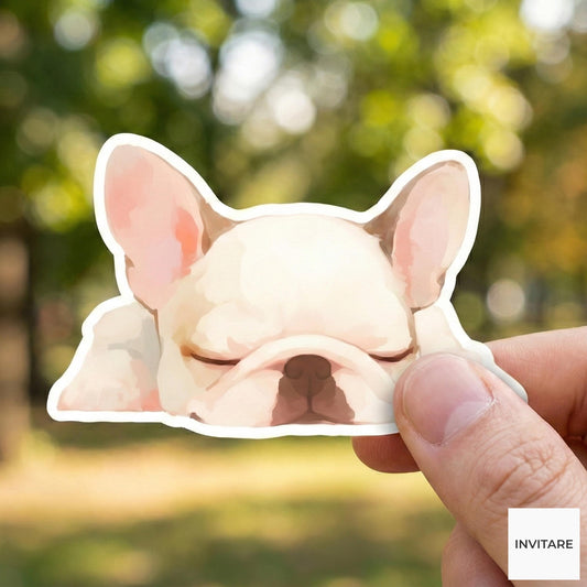 Sleeping French Bulldog Sticker | Vinyl Decal for Dog Lovers