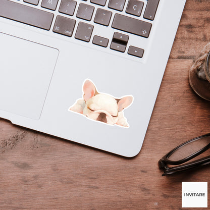 Sleeping French Bulldog Sticker | Vinyl Decal for Dog Lovers