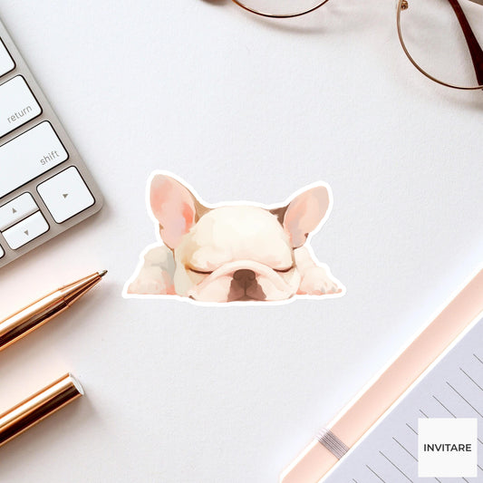 Sleeping French Bulldog Sticker | Vinyl Decal for Dog Lovers