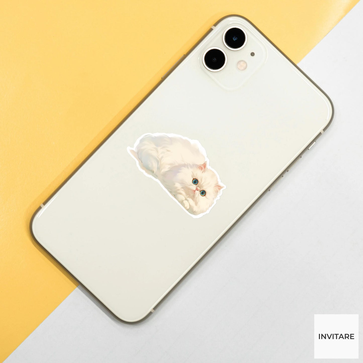 Watercolour Persian Cat Sticker | Charming Cat Lover Gift