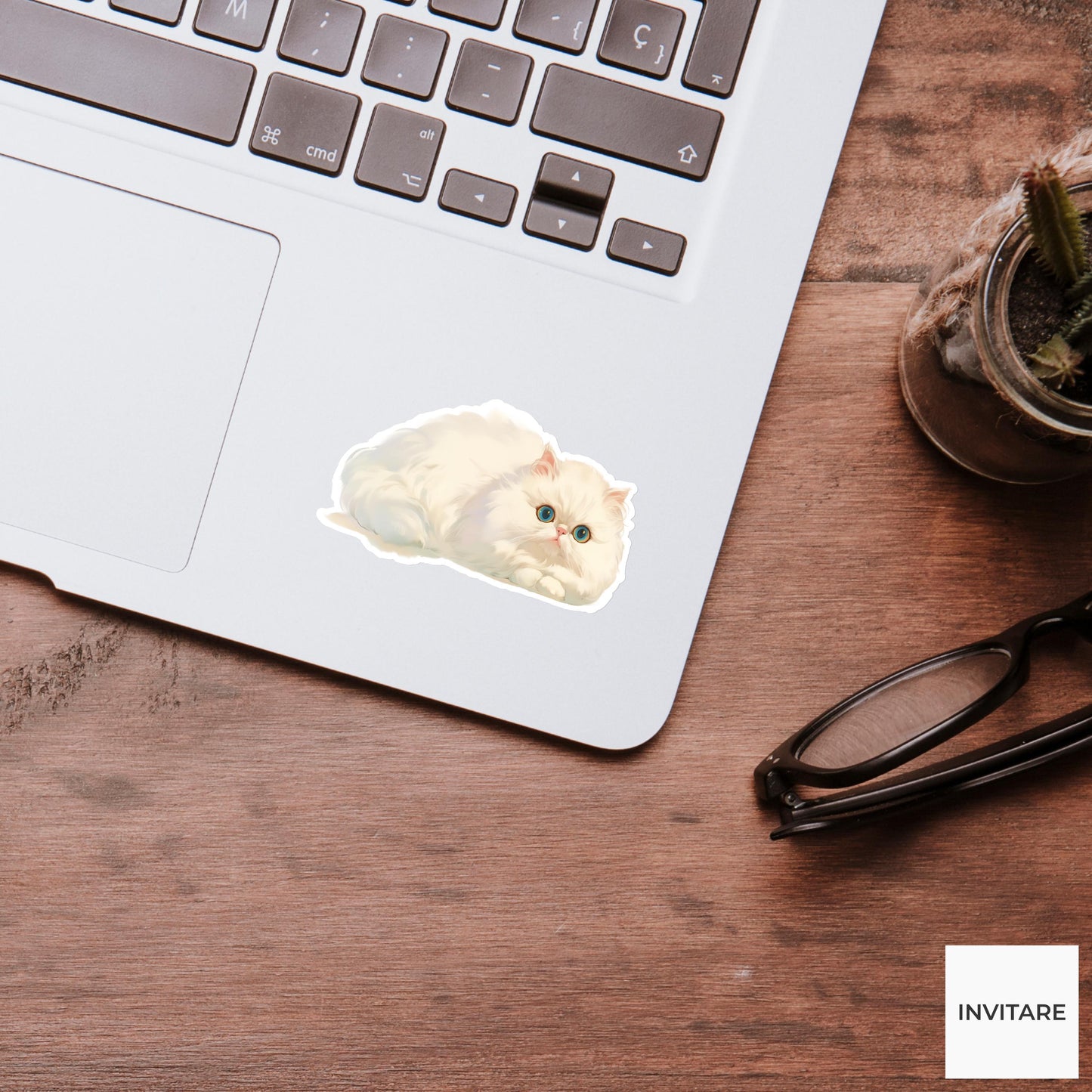 Watercolour Persian Cat Sticker | Charming Cat Lover Gift