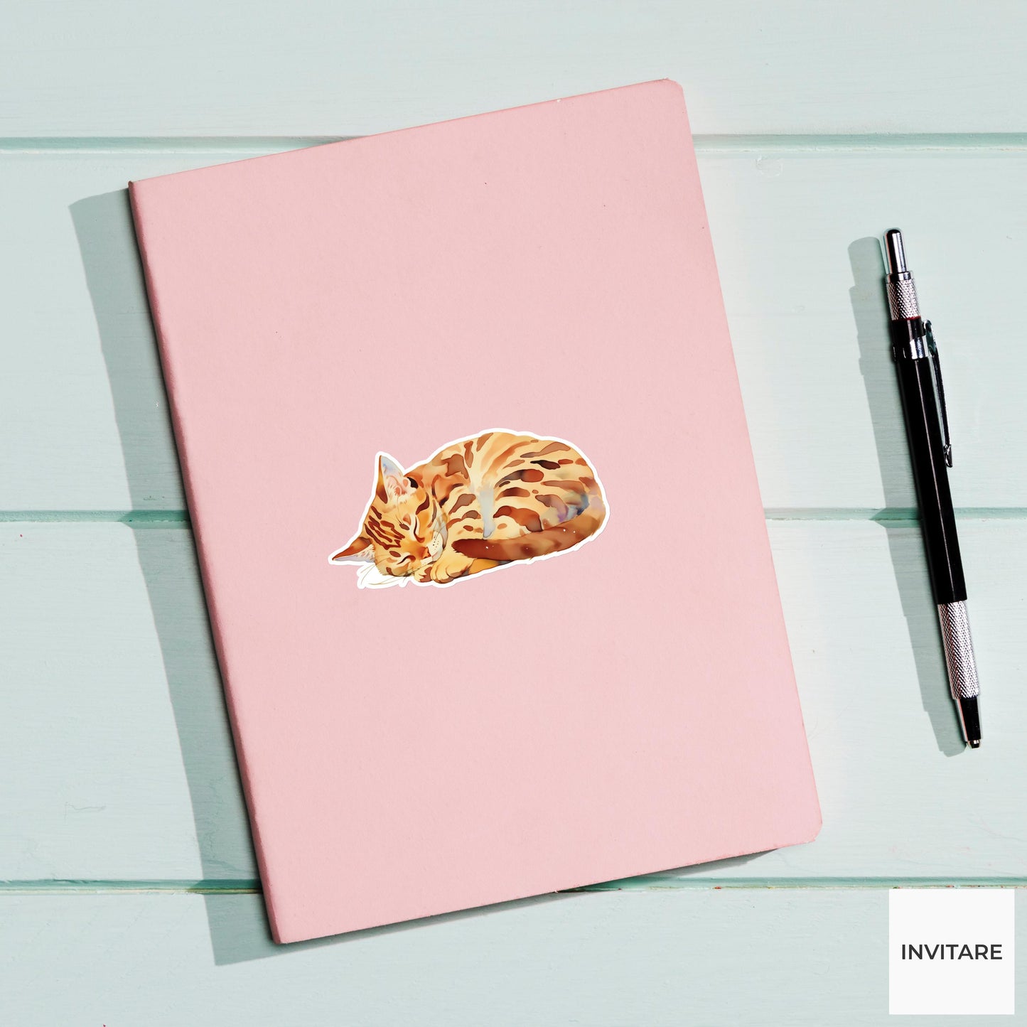 Watercolor Bengal Cat Sticker | Pet Art Decal
