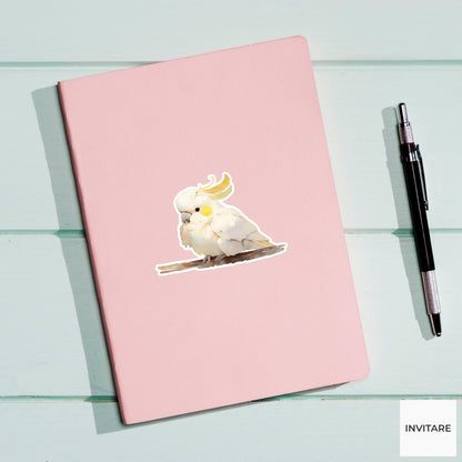 Watercolour Cockatoo Parrot Sticker | Vinyl Bird Art Decal