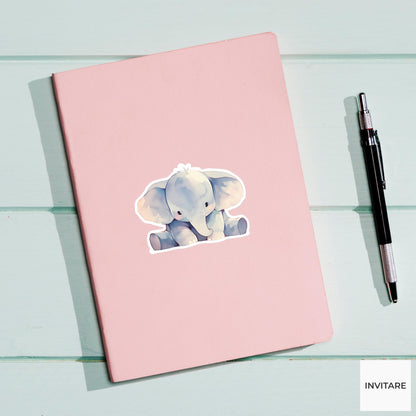 Whimsical Watercolour Elephant Vinyl Sticker | Gift for Animal Lover | Decal for Kids' Rooms