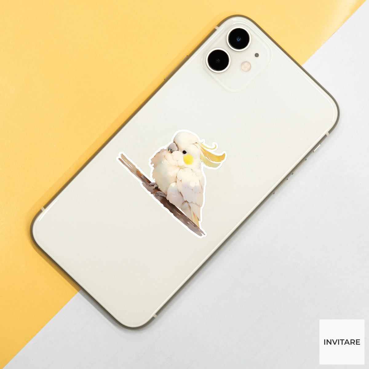 Watercolour Cockatoo Parrot Sticker | Vinyl Bird Art Decal