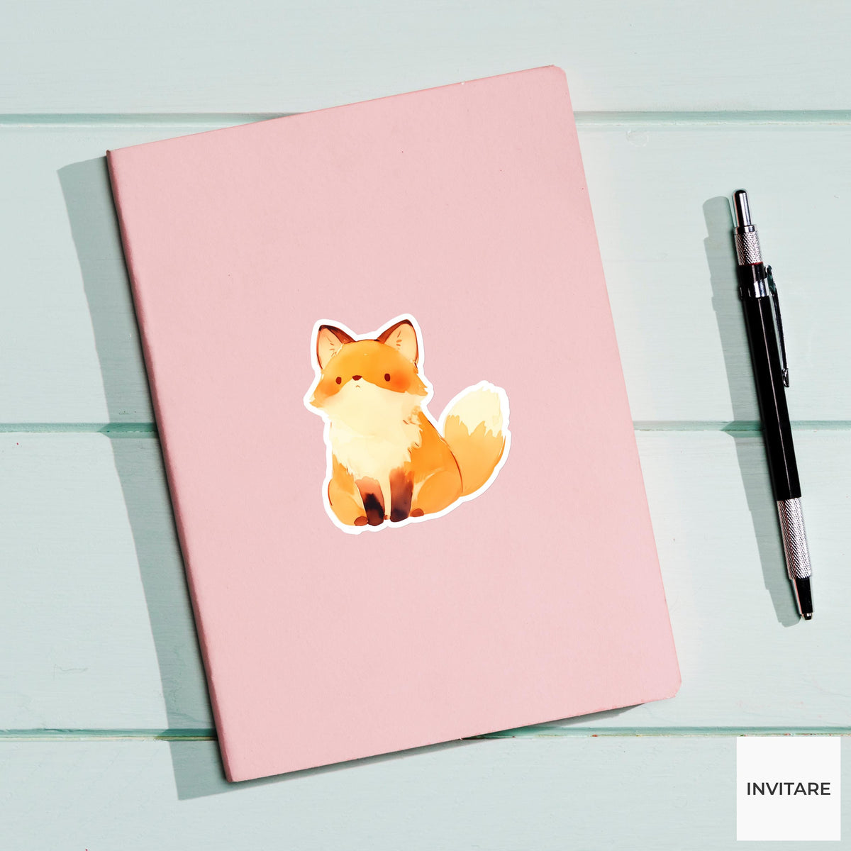Adorable Watercolour Fox Sticker | Vinyl Decor for Your Laptop | Gift for Animal Lovers