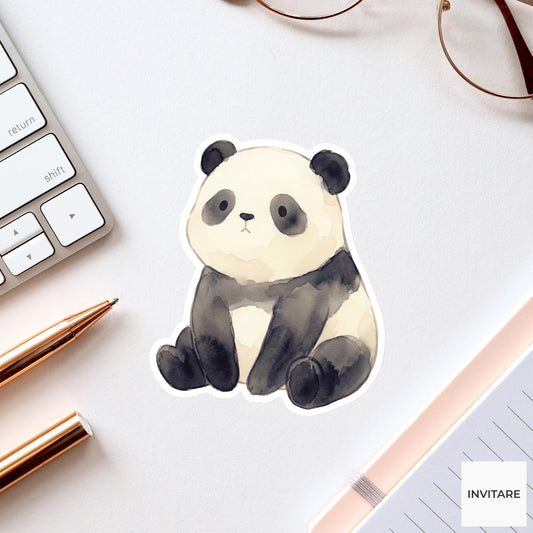Whimsical Watercolor Panda Sticker Mellow Giant Panda Decal for Journal Planner Laptop Gift