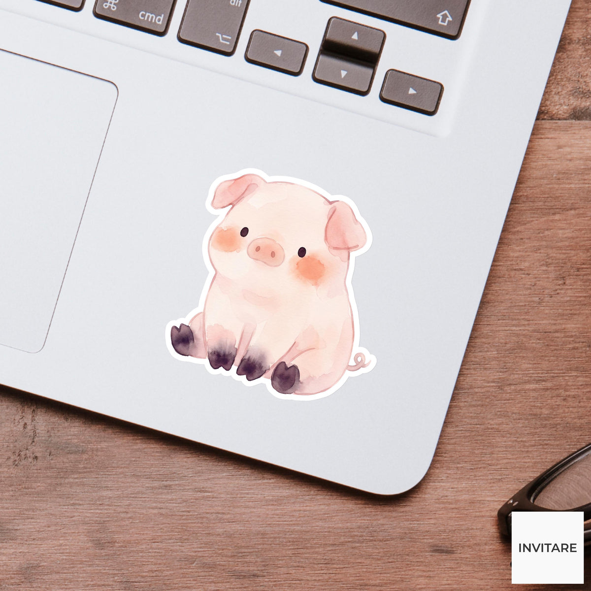 Adorable Watercolor Pig Sticker for piggy lovers! Gift for friends and family