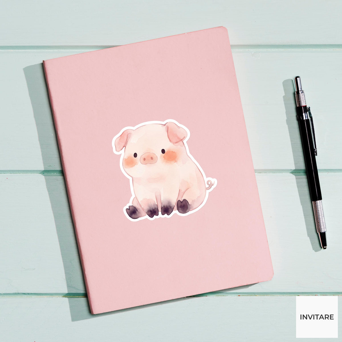 Adorable Watercolor Pig Sticker for piggy lovers! Gift for friends and family