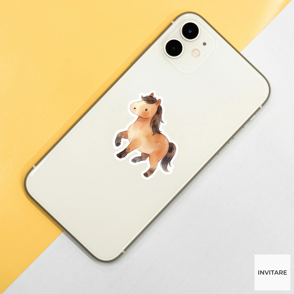 Whimsical Watercolor Horse Sticker Mellow Pony Decal for Journal Planner Laptop Stationery Gift