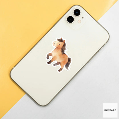 Whimsical Watercolor Horse Sticker Mellow Pony Decal for Journal Planner Laptop Stationery Gift