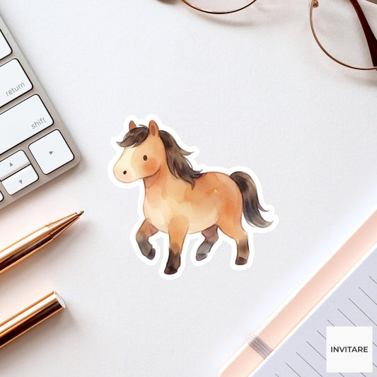 Whimsical Watercolor Horse Sticker Mellow Pony Decal for Journal Planner Laptop Stationery Gift