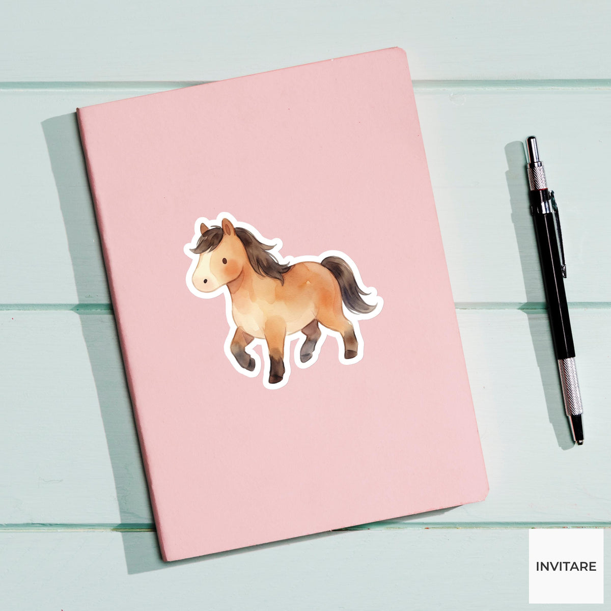 Whimsical Watercolor Horse Sticker Mellow Pony Decal for Journal Planner Laptop Stationery Gift