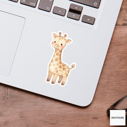 Whimsical Watercolor Giraffe Sticker Mellow Safari Animal Decal for Journal Planner Laptop Gift