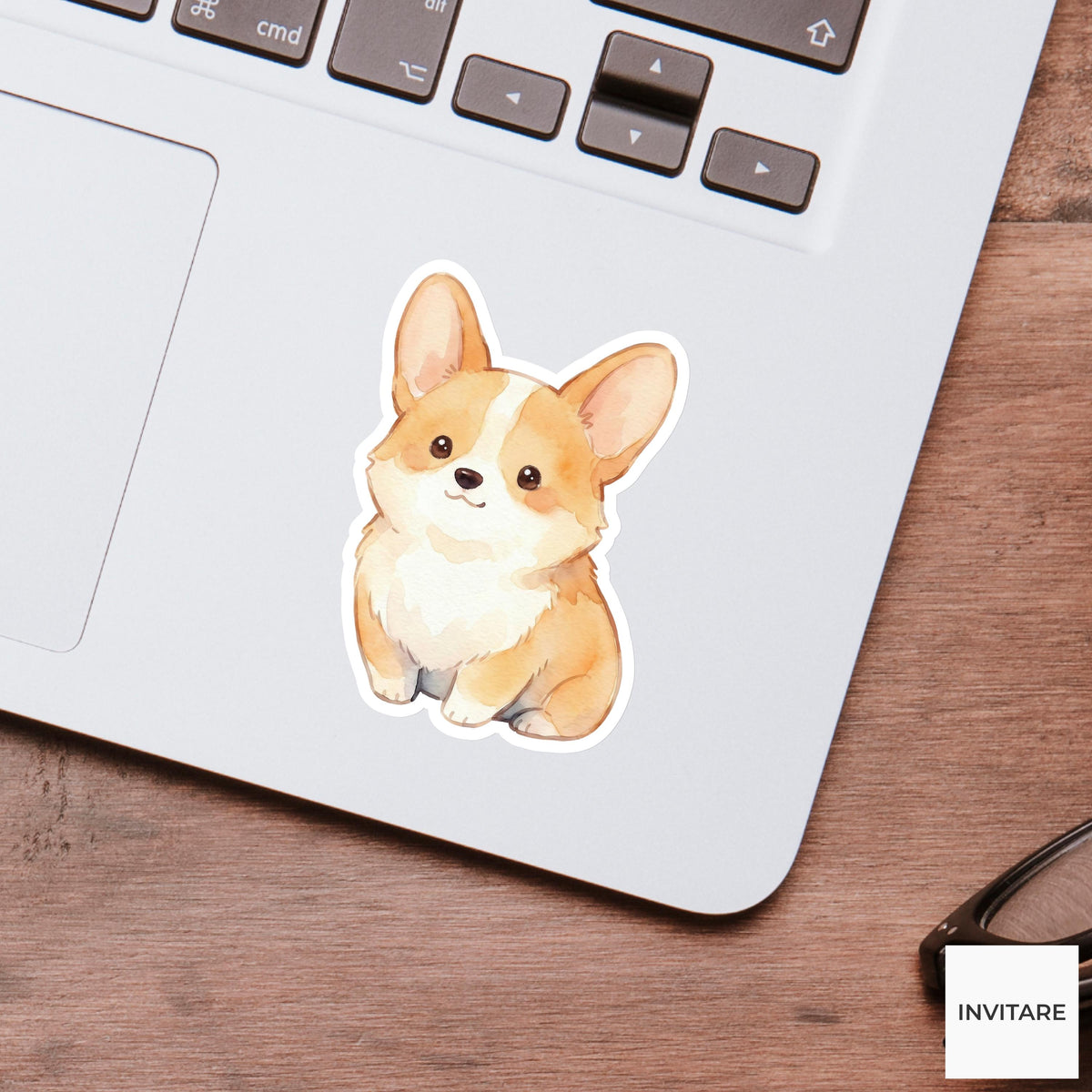 Corgi Sticker Watercolor Mellow Ginger Puppy Decal for Journal Planner Stationery Gift