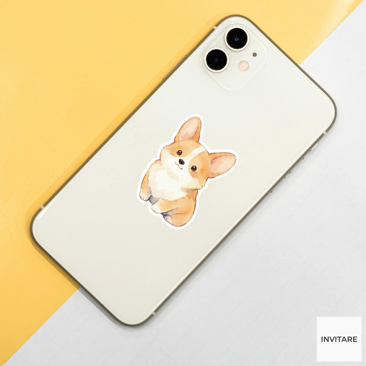 Corgi Sticker Watercolor Mellow Ginger Puppy Decal for Journal Planner Stationery Gift
