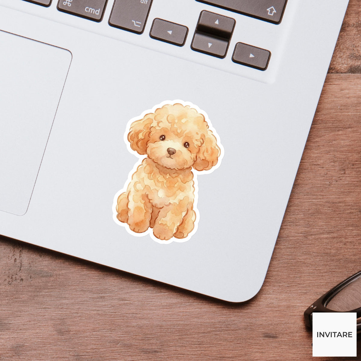 Poodle Sticker Watercolor Mellow Fluffy Teddy Dog Decal for Journal Planner Gift