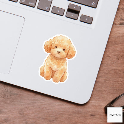 Poodle Sticker Watercolor Mellow Fluffy Teddy Dog Decal for Journal Planner Gift