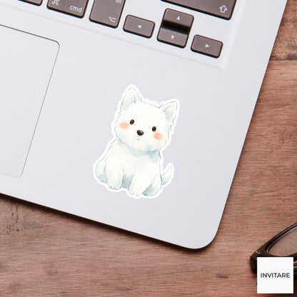 Westie Sticker Watercolor Mellow White Highland Terrier Decal for Journal Planner Laptop Gift