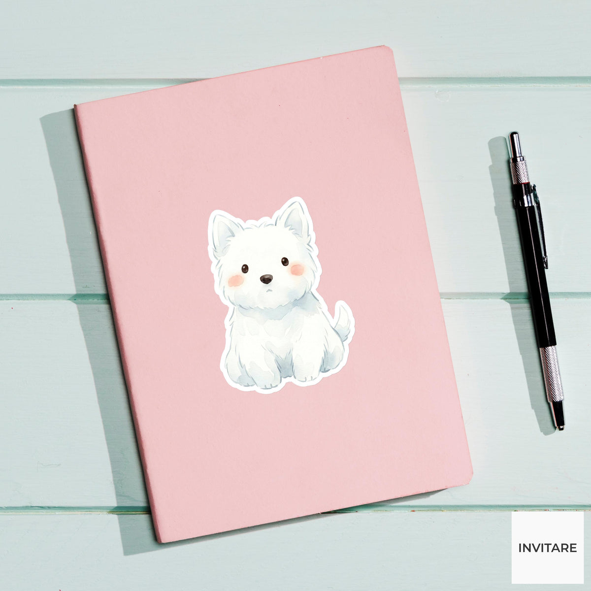 Westie Sticker Watercolor Mellow White Highland Terrier Decal for Journal Planner Laptop Gift