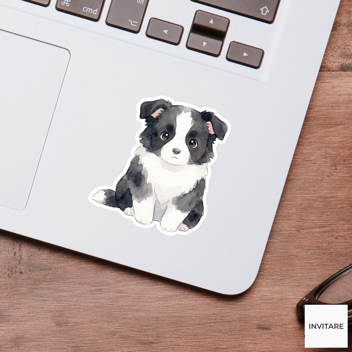 Border Collie Sticker Watercolor Mellow Intelligent Dog Decal for Journal Planner Gift