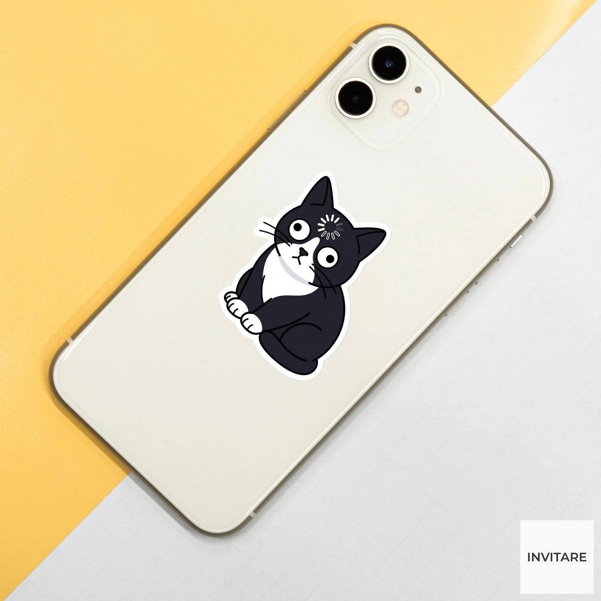Tuxedo Cat Sticker Loading Meme Buffering Decal Funny No Thoughts Head Empty for Laptop