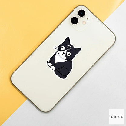 Tuxedo Cat Sticker Loading Meme Buffering Decal Funny No Thoughts Head Empty for Laptop