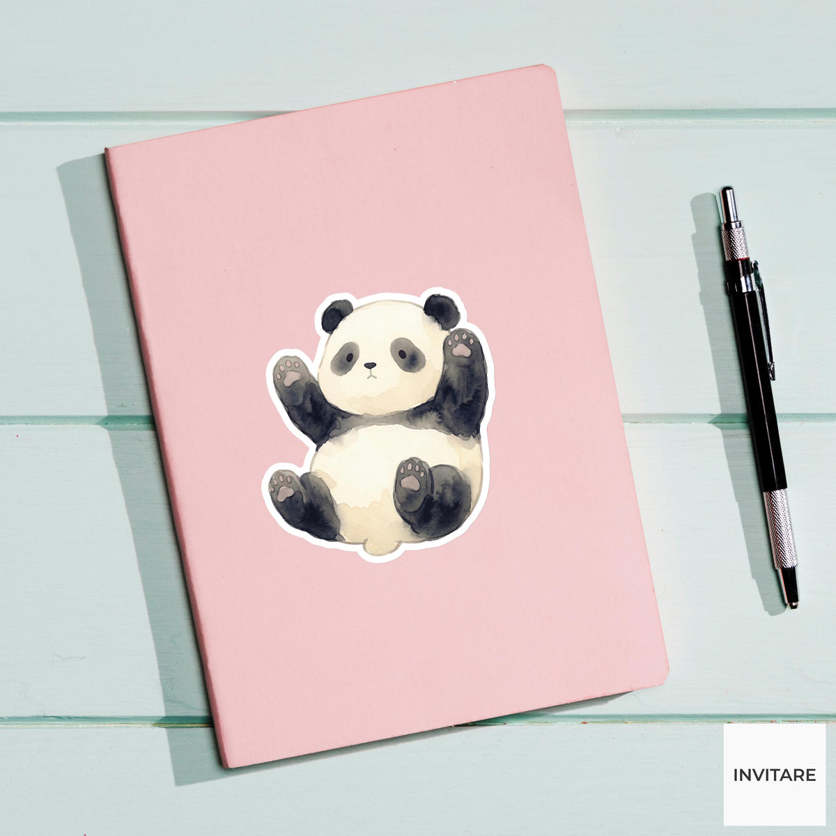 Adorable Watercolor Giant Panda Sticker Decal for Journal Planner Laptop Gift for Family