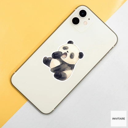Panda Sticker Watercolor Yawning Sleepy Bear Decal for Journal Planner Gift Stationery Art Illustration
