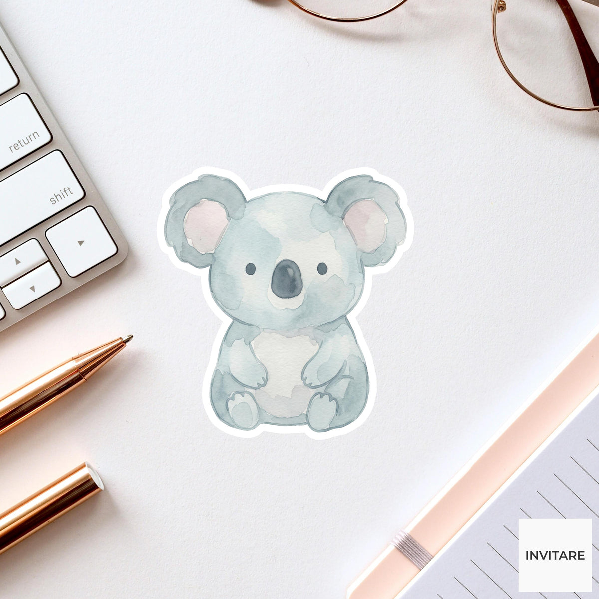 Adorable Watercolour Koala Sticker Healing Animal Decal for Planner Journal Laptop Family Friend Gift