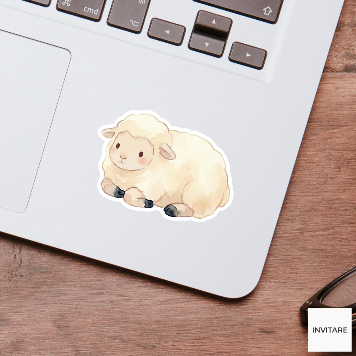 Watercolour Sheep Sticker, Kawaii Lamb Decal for Planner, Laptop, Journal, Gift for Family