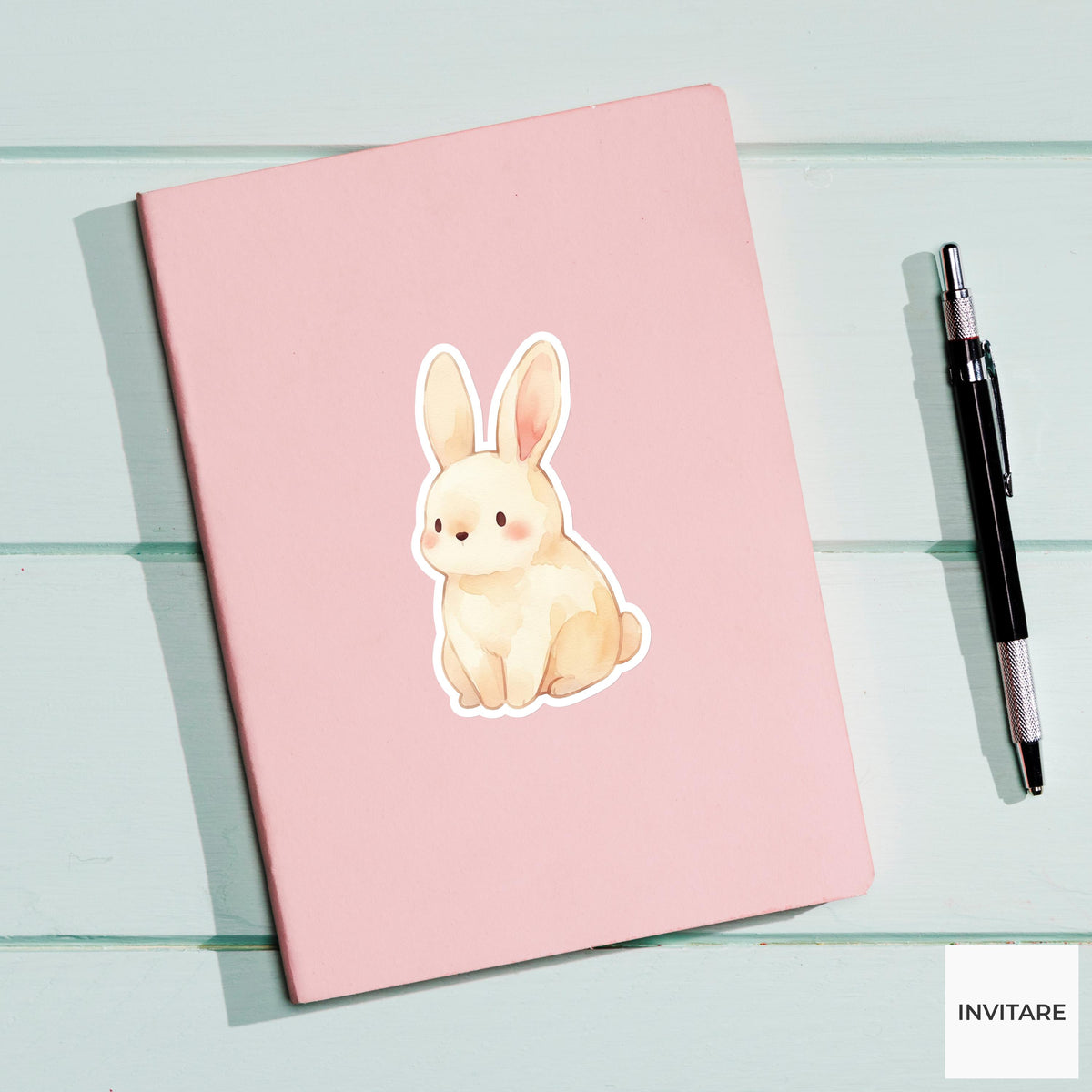 Adorable Watercolor Bunny Sticker Rabbit Planner Decal Journal Laptop Gift For Family Friends