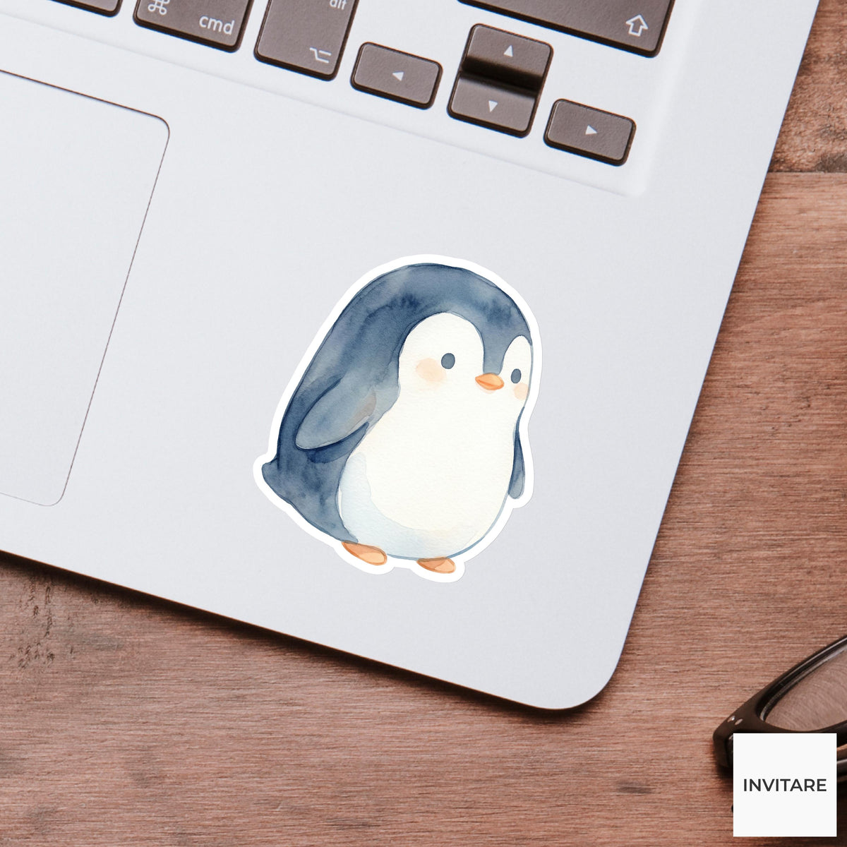 Adorable Watercolour Penguin Sticker Chubby Animal Decal Planner Journal Laptop Gift For Family