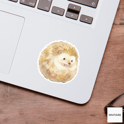 Whimsical Watercolor Hedgehog Sticker Adorable Woodland Animal Decal  Journal Planner Laptop Gift For Friends