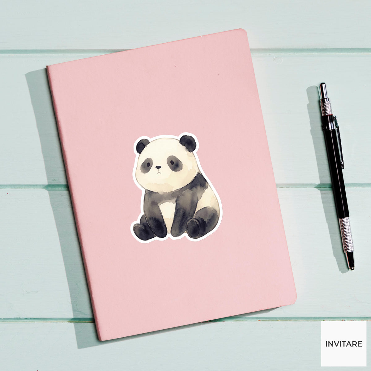 Whimsical Watercolor Panda Sticker Mellow Giant Panda Decal for Journal Planner Laptop Gift