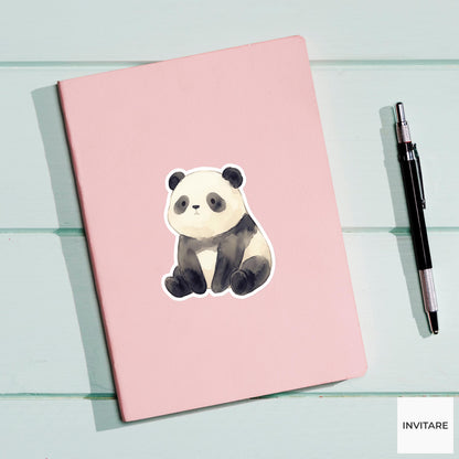 Whimsical Watercolor Panda Sticker Mellow Giant Panda Decal for Journal Planner Laptop Gift